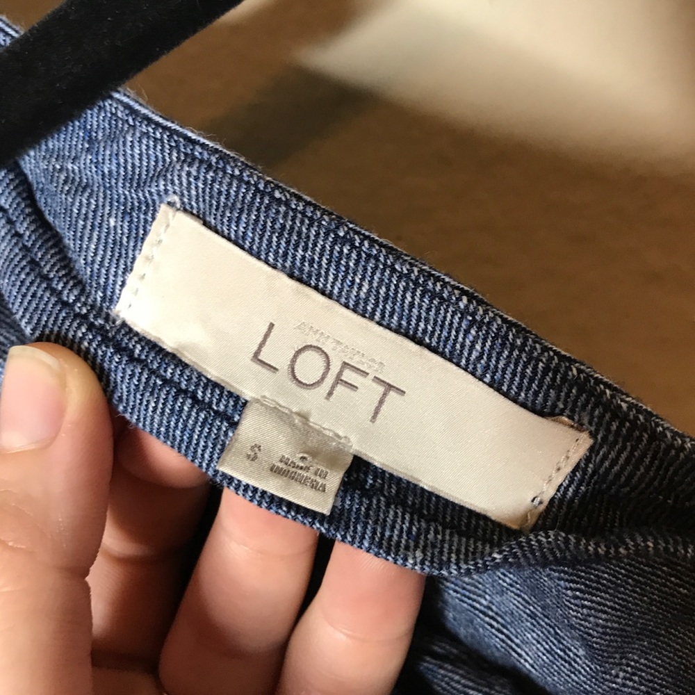 🔥 LOFT chambray one shoulder tank top blouse - Picture 4 of 4